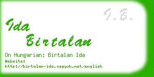 ida birtalan business card